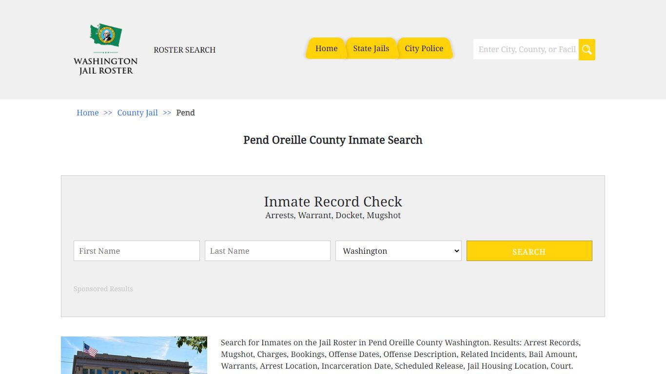 Pend Oreille County Inmate Search - Jail Roster Search