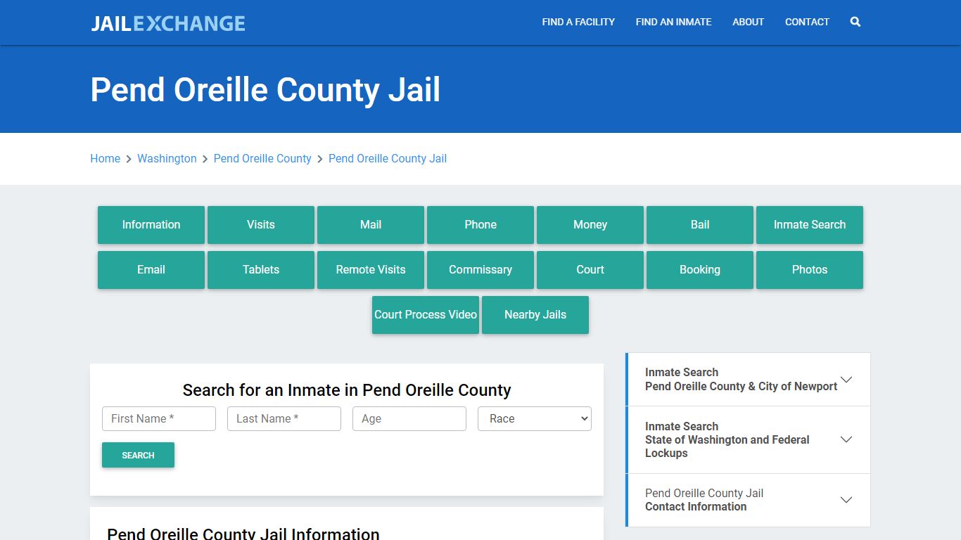 Pend Oreille County Jail Roster Lookup, WA, Inmate Search